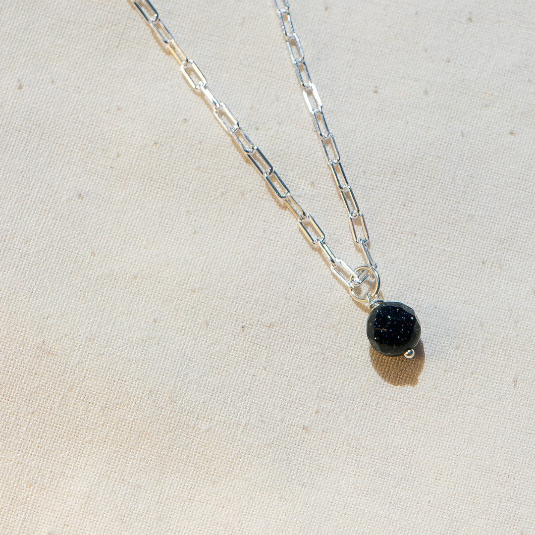 MIDNIGHT GOLDSTONE NECKLACE